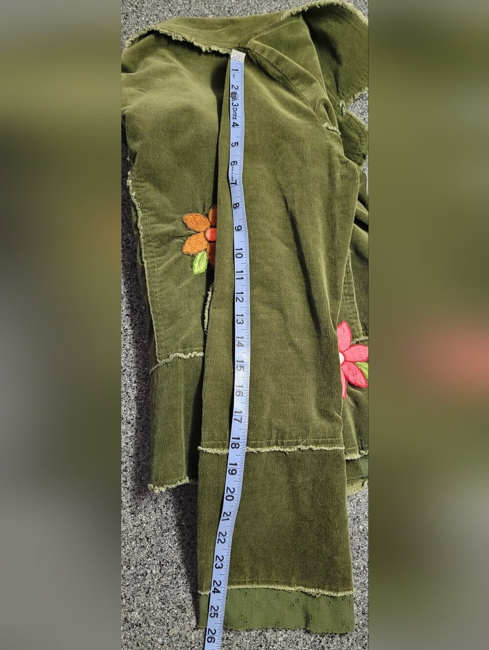 JoyStick Johnny Was Olive Green Corduroy Blazer Embroidered Birds Flowers Boho L - Picture 12 of 12